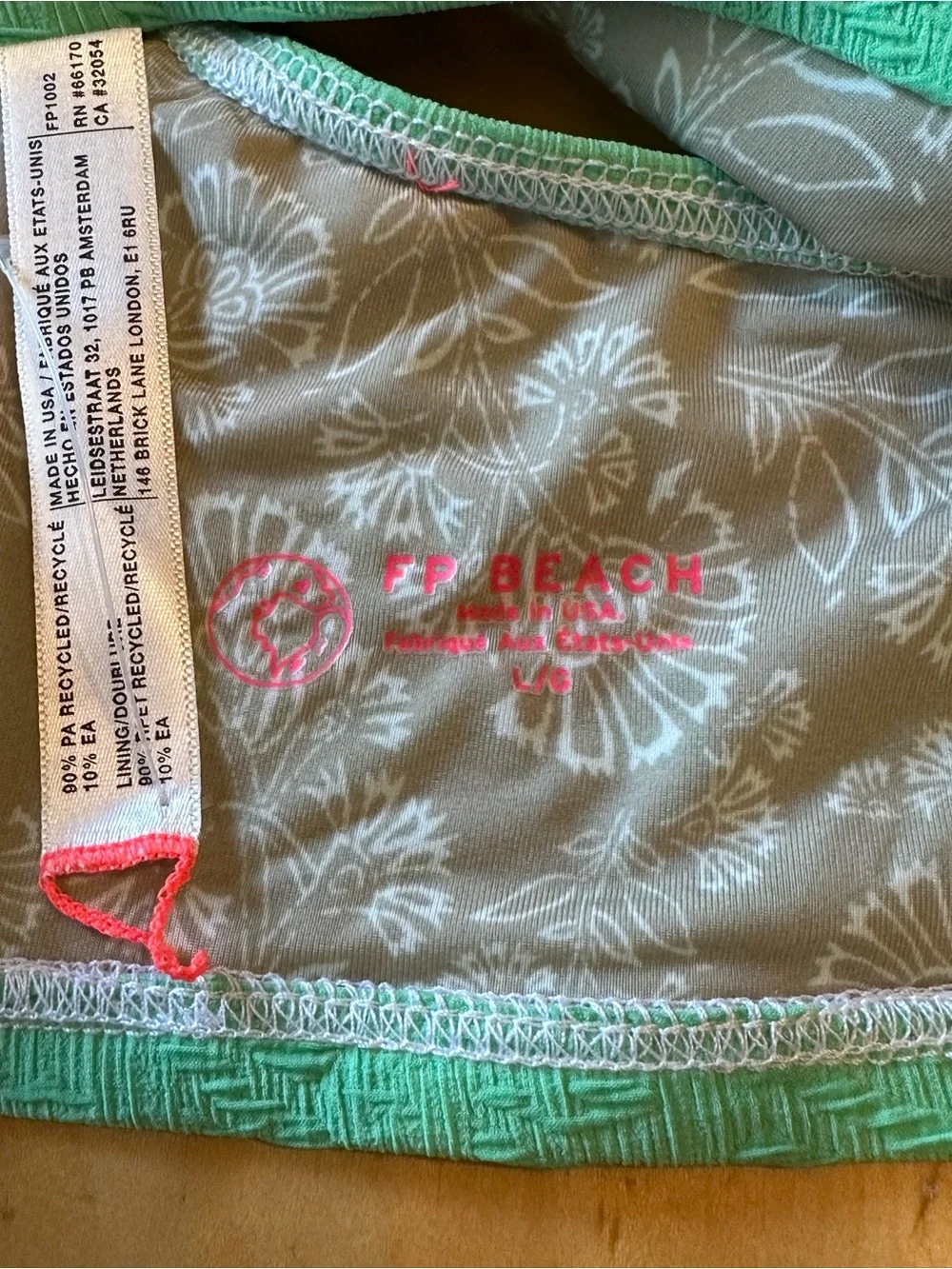 NWOT Free People Beach Farrah Crop Bikini Top, Size Large.